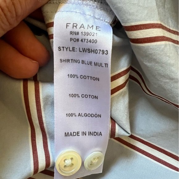 FRAME Cinched Poplin Long sleeve Striped - Picture 10 of 10